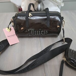 NWT Juicy Couture Black Transparent Purse Soft  Serve Mini Barrel Bag